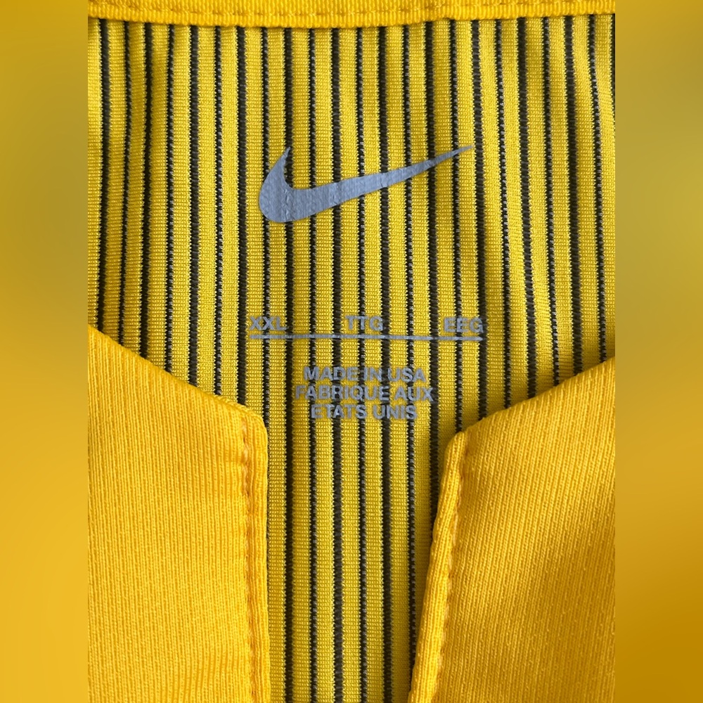 Nike Pro Elite Team Uganda Long Sleeve Pullover Made In USA Yellow size mens XXL - Picture 3 of 7